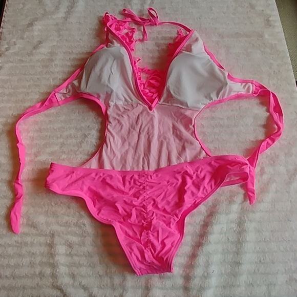 Colloyes Hot Pink Swim One Piece - Picture 3 of 3